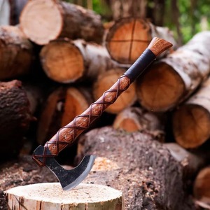 Custom Outdoor Handmade <b>Viking</b> <b>Axe</b> with Wooden Handle for Camping and Bushcraft Industrial & DIY Grade <b>Axe</b> - Product Image 2