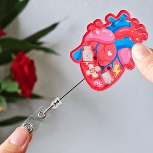 Dissected Heart Acrylic Shaker Cute Charms Custom Acrylic Shaker Keychain <b>Keyring</b> Wholesale Custom Personalized Design For Nurse - Product Image 5