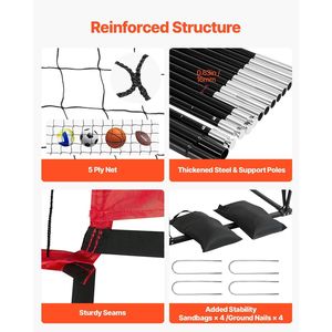 Sistema di Rete Portatile 2-in-1 per Allenamento di Pallavolo, Altezza Regolabile, Attrezzatura per Pratica con Ritorno Palla, Facile da Usare - Product Image 5