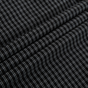 Men's Long Sleeve <b>Plaid</b> <b>Shirt</b> Casual Turn Down Collar Single Breasted Button Up Top Black White Checkered Pattern - Product Image 6