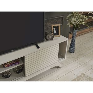 Mobile TV FurnisHome Store Luxia 67 Pollici Stile Mid-Century Moderno Grigio con 2 Ante Scorrevoli e 2 Ripiani, Unità a 4 Cassetti - Product Image 4