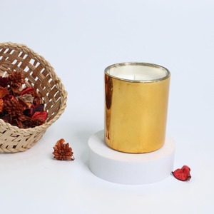 Portavelas de vidrio con diseño vintage en forma de piña, tapa con acabado plateado, portavelas decorativo, vela perfumada de cera de soja, se ofrece personalización. - Product Image 4