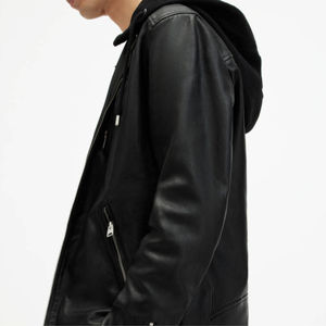 Chaqueta de cuero PU para hombre, estilo casual, de alta calidad, para motociclistas, diseño ajustado, personalizada. - Product Image 4