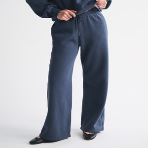 Pantalones de chándal holgados de modal personalizados, pantalones de forro polar para mujer, pantalones de pierna ancha, pantalones clásicos de pierna recta, pantalones jogger de hip hop para mujer - Product Image 1