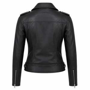 Wholesale Premium Leather <b>Jacket</b> Women Fashion Biker <b>Jacket</b> Custom OEM ODM Winter Outerwear Streetwear Slim Fit Durable Stylish - Product Image 2