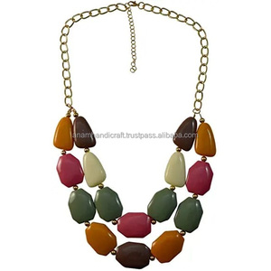 Collar de cuentas de resina de Ángel hermoso pulido alto personalizado para mujer accesorio de moda hecho a mano de lujo de la mejor calidad - Product Image 2