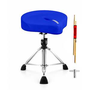 Ergonomic 5-Core Drum Throne Yellow Swivel Adjustable 4" <b>Padded</b> Drummer <b>Stool</b> with Half Space Sensitivity - Product Image 1