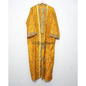 Long Luxury Vintage Soft Silk Kimono <b>Robe</b> Bohol Lounge Design Indian Recycled Silk Patchwork Plus Size <b>Beach</b> Cover-Up - Product Image 3