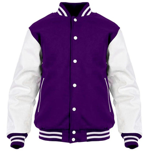 <b>Men's</b> Black <b>White</b> PU Varsity <b>Jacket</b> Regular Fit Turn-down Collar Zipper Closure Preppy Style Solid Color Autumn Wear - Product Image 3
