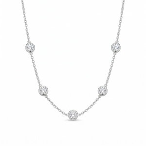 Luxury Cinq <b>Bubbles</b> Moissanite Pendant Necklace in 925 Sterling Silver for Women <b>Wedding</b> Party Gift Jewelry Handmade - Product Image 6