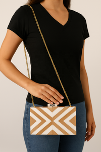 Bolso de Mano de Resina Ecológica, Hecho a Mano, Duradero, con Diseño Geométrico Incrustado, Cadena Cruzada, de Algodón, con Logotipo Personalizado - Product Image 6