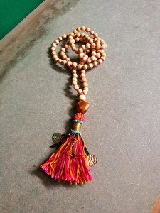 Handmade Wooden Beaded Tassel <b>Necklace</b> Colorful Multi Tassel Boho <b>Statement</b> Healing Jewelry Gift - Product Image 4
