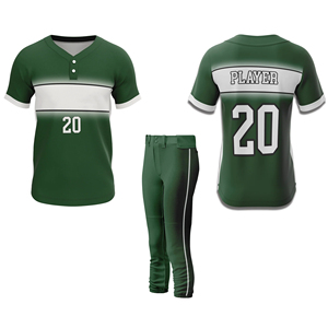 Maillots de sport sublimés unisexes, design uni, manches courtes, uniformes de baseball et de softball, tailles plus, logo d'équipe, numéro, ensembles de vêtements de sport - Product Image 1