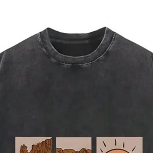 Camisetas Oversize Grises para Hombre con Hombros Caídos, Lavado Ácido, Algodón Pesado, Precio de Fábrica, Proveedor OEM Personalizado, Tejido Fresco de Verano - Product Image 5