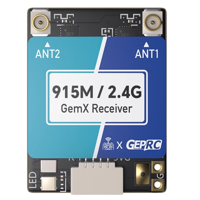 For ELRS Gemini Xrossband Dual Band Receiver Module 915M 2.4G LR1121 Long Range TCXO ESP32 MCU ABS Material FPV Compatible