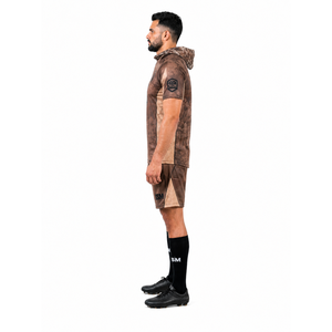 Sweat à capuche polaire Polartec Power Grid camouflage pour homme, coupe quart de zip, coupe-vent et imperméable, personnalisable avec marque privée - Product Image 3