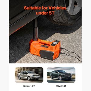 Cric électrique 5 tonnes/11 000 lb avec gonfleur intégré 12V, cric ciseaux réglable en acier pour changement de pneu, alimentation pneumatique - Product Image 3