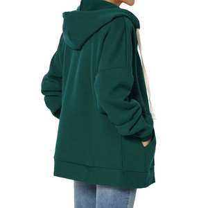 Sudadera con Capucha Corta Bordada al por Mayor con Forro y Cierre de Cordón Sólido para Mujer, Estilo Otoño-Invierno - Product Image 4