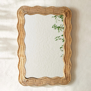 Vintage square <b>Rectangle</b> <b>Mirror</b> Antique Style Natural Handcrafted Rattan <b>Mirrors</b> Premium Quality Customization Support - Product Image 2