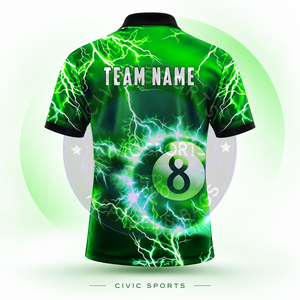 Camiseta de Billar Personalizada de Secado Rápido, Tela de Poliéster/Algodón, Impresión por Transferencia de Calor, Camiseta de Billar de Alta Calidad - Product Image 4