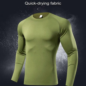 Men's Gym <b>Compression</b> <b>Shirts</b> Youth Long Sleeve Solid Color 100% Cotton Jersey Slim Fit Casual Style Slim Fit Workout Wear - Product Image 3