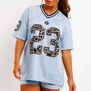 Camisetas de Fútbol Americano y Rugby Personalizables para Mujer, Transpirables, 100% Poliéster, Diseño de Leopardo, Ropa con Estampado de la Selección Nacional de EE. UU. - Product Image 3