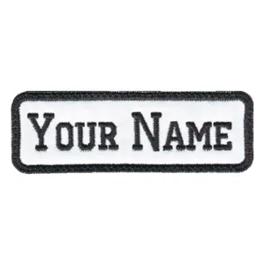Custom Eco-Friendly Canvas Embroidered Name Patch <b>Iron</b>-<b>On</b> Rectangle <b>Badge</b> for Cloth Use in White Yellow Red Green Colors - Product Image 5