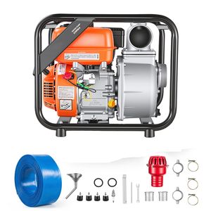 Pompa d'Acqua Portatile a Benzina da 7HP, 3-242 GPM, per Trasferimento Acque Semi-Sporche, con Tubo di Scarico da 25 Piedi - Product Image 1