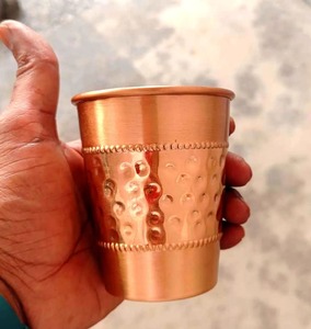 Compre vidrio de cobre puro hecho a mano para beber agua, con beneficios para la salud, para uso en el hogar y la cocina. - Product Image 5