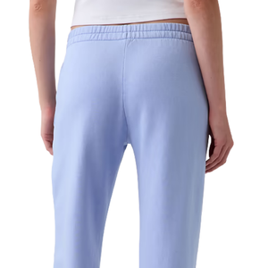 Women Light Blue Fleece Sweatpants Drawstring <b>Elastic</b> <b>Waist</b> Straight Leg Relaxed Fit Casual Soft Winter Lounge <b>Trousers</b> - Product Image 4