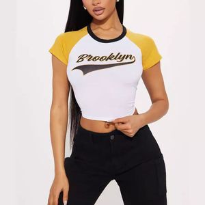 Y2K Women's Baby Tee Custom Screen Print Cropped Cotton <b>T</b> <b>Shirt</b> Short <b>Sleeve</b> Slim Fit Streetwear Graphic Top OEM ODM Wholesale - Product Image 4