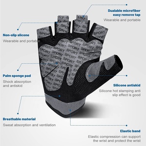Guantes de gimnasio para levantamiento de pesas para hombre y mujer, con tela transpirable, antideslizante, de silicona, almohadilla de protección de Palma y agarre Extra - Product Image 2