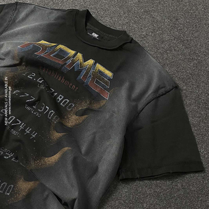 T-shirts vintage en coton 100 % personnalisés grande taille avec impression sur mesure, dégradé de couleurs et délavage à l'acide – Vente en gros - Product Image 5