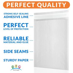 Confezione da 200 10.5X15 pollici bianco Kraft Bubble Mailer autosigillanti buste di spedizione impermeabili 56 borse da spedizione imbottite GSM - Product Image 3