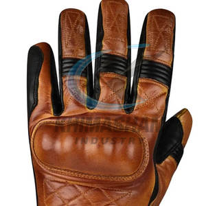 Gants de moto en cuir antidérapants à doigts entiers avec logo personnalisé, design respirant, fabriqués au Pakistan - Product Image 6