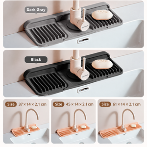 Hot Sale Silicone Faucet <b>Mat</b> Round Cutout Sink Drying <b>Mat</b> Kitchen Faucet <b>Splash</b> Guard Countertop Protector - Product Image 2
