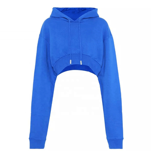 Sudadera Corta Deportiva Casual para Mujer, de Algodón y Poliéster, con Forro Polar, Diseño Sólido, Cierre de Cremallera, para Invierno, con Logotipo Personalizado - Product Image 6