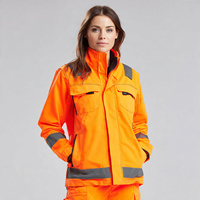 Veste de travail personnalisée pour femmes, vêtements haute visibilité, vestes de sécurité pour femmes, veste de travail à col montant, vêtements de sécurité pour femmes