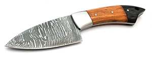 Couteau de cuisine artisanal en acier Damas, couteau à hacher, manche en bois de buffle, trancheuse à viande - Product Image 3