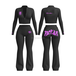 Conjunto Deportivo de 2 Piezas para Mujer: Chaqueta de Yoga Elástica, Leggings de Cintura Alta, Sujetador Deportivo de Alta Intensidad, Ropa de Ejercicio de Secado Rápido - Product Image 2