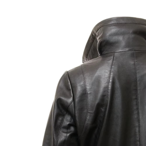 Chaqueta de Cuero de Oveja Genuina para Mujer, Diseño con Logotipo Personalizado, Impermeable, Forrada de Algodón Transpirable para Todas las Estaciones - Product Image 2