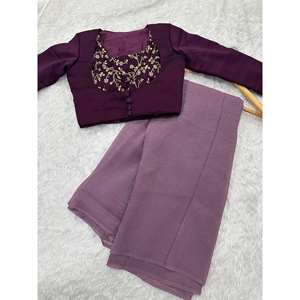 Lentejuelas de mujer y Dori Work Saree y blusa para fiesta - Product Image 3