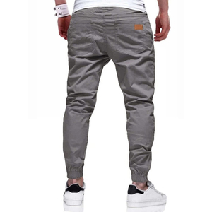 <b>Men's</b> Grey Cargo Jogger Pants Casual Lightweight <b>Trousers</b> With Side Pockets Elastic <b>Cuffed</b> Hem - Product Image 6