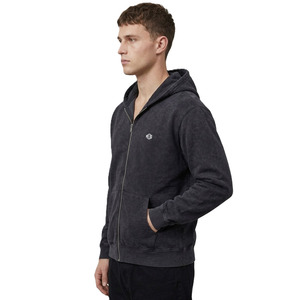 เสื้อฮู้ดซิปผู้ชายสไตล์วินเทจ ผ้าฝ้ายฟลีซ ทรงปกติ สตรีทแวร์ สีดำ จัดส่งตรงจากโรงงาน - Product Image 2