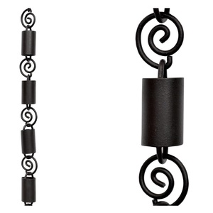 Chaîne de pluie décorative suspendue en métal, design antique très tendance, avec coupelles festonnées, pour la maison, le jardin et l'extérieur, taille personnalisée - Product Image 1