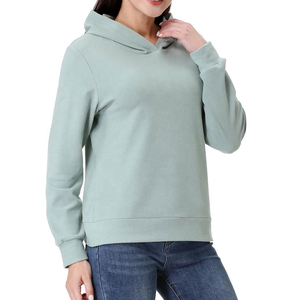 Sudadera con Capucha Rosa para Mujer, Manga Larga, Color Sólido, Tejido de Punto, Algodón, para Otoño - Product Image 5