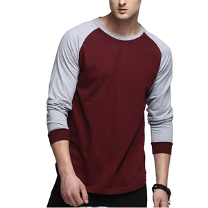 High Quality <b>Men's</b> Raglan <b>Long</b> Sleeve Shirt Cotton Material Plain Customized Full Sleeves Shirt for <b>Men</b> O-neck Breathable <b>Tshirt</b> - Product Image 1