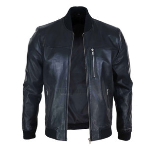 Veste bomber en cuir pour homme, respirante et à séchage rapide, vente en ligne, veste d'hiver en cuir pour homme - Product Image 4