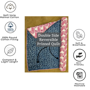 ผ้าห่มเด็กพิมพ์ลายบล็อกทำมือ ผ้าฝ้าย 100% ใช้ได้ทุกฤดู กลับด้านได้ น้ำหนักเบา ไส้ใยสังเคราะห์ป้องกันภูมิแพ้ นุ่มพิเศษ เหมาะสำหรับใช้ในบ้านและเป็นของขวัญ - Product Image 4