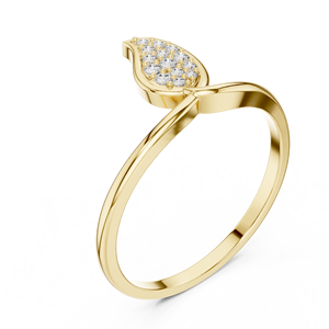 Anillos de oro macizo de 14k para mujer con diseño de hoja de Aries Jewel, minimalistas, con diamantes de corte redondo, para compromiso, aniversario, boda. - Product Image 1